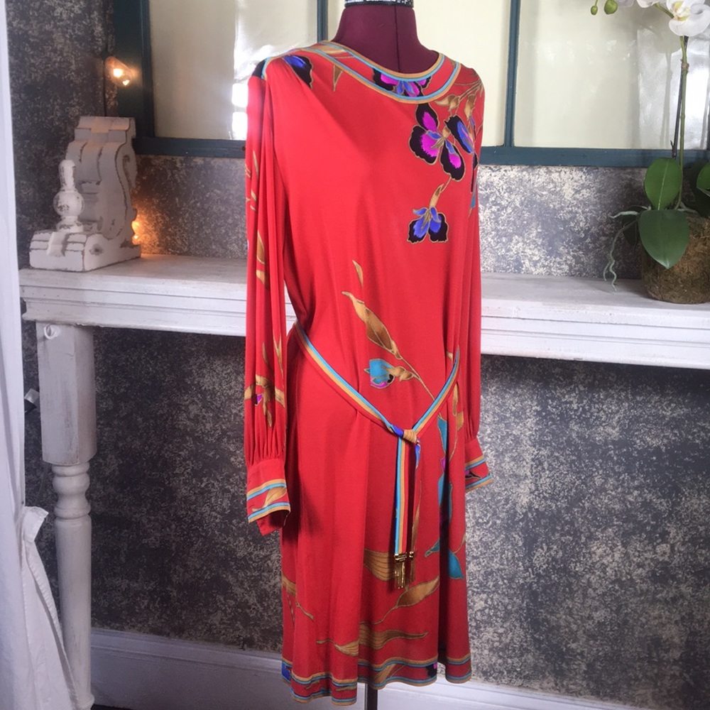 Leonard Paris 100% silk dress